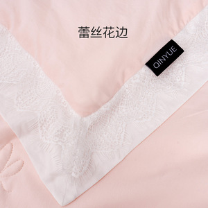 Qinyue Silk <b>Quilt</b> Pink 2.1-3 Jin Cooling Summer Air Conditioning <b>Quilt</b> <b>Single</b> Double Size Solid Color - Product Image 1