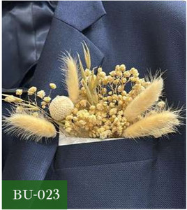 Épingle à revers en fleurs séchées, boutonnière de mariage, marié, témoin, style bohème rustique et moelleux BU-023 - Product Image 1