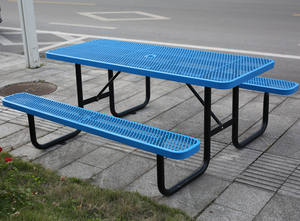 Açık 4 ft 6 ft 8 ft genişletilmiş Metal ticari piknik masa tezgah dışında mobilya veranda çelik dikdörtgen yemek masası - Product Image 2