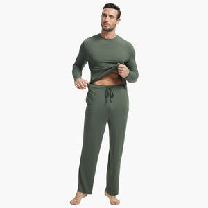 Pyjamas en coton personnalisés pour hommes, ensembles de pyjamas longs en bambou pour hommes, vêtements de nuit pour hommes, fabricant en gros au Vietnam - Product Image 1