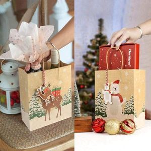 Sacs cadeaux de Noël de luxe en kraft avec logo personnalisé pour petites entreprises, emballages pour magasins de détail, chaussures, vêtements, accessoires, promotions - Product Image 3