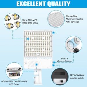 Envío gratuito a EE. UU. Lámpara LED para alumbrado público de 360W/290W/220W 3CCT, luces LED para estacionamientos, luces para áreas comerciales e industriales - Product Image 2