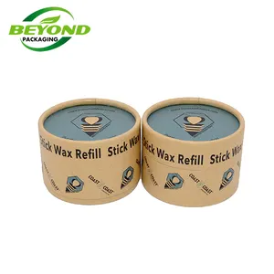 Eco friendly brown kraft 50ml lip balm container cardboard cosmetic paper jar with wax paper inside