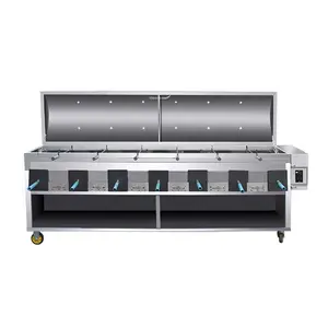 6 heads Automatic Rotating Chicken Barbecue Machine Roasting BBQ Oven Lamb Leg Oven Charcoal oven Smokeless visual