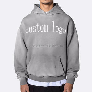 เสื้อมีฮู้ดผ้าหนาคลุมไหล่สำหรับทุกเพศเสื้อผ้าแนวสตรีทผ้าคอตตอนผ้า100% เทอร์รี่ฟอกสีได้ - Product Image 1