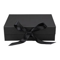 Boîte en papier pliable blanche avec logo personnalisé, fermeture magnétique, pour vêtements, chocolats, bijoux, avec ruban