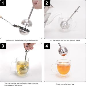 High Quality Egg-Shaped <b>Tea</b> <b>Infuser</b> and Strainer Stainless Steel with Handle Lid Ball-Shaped Filter Utensil for <b>Tea</b> Coffee - Product Image 2