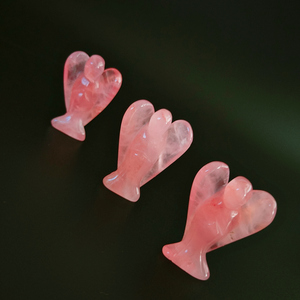 Estatua de Ángel de cuarzo rosa para tallar, piedras preciosas mezcladas, piedra semipreciosa, 2 pulgadas, gran oferta - Product Image 2