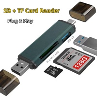 USB 3.0 Type-C Multi-functional Card Reader 5-in-1 SD/TF Camera Memory Card OTG Converter Reader