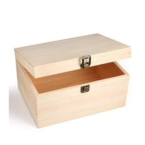 Caja de <span class=keywords><strong>madera</strong></span> grande sin terminar para decoración del hogar, organizador con tapa con bisagras, caja de almacenamiento de <span class=keywords><strong>madera</strong></span> de color <span class=keywords><strong>madera</strong></span>, cajas decorativas con tapas - Product Image 3