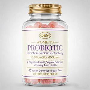 Gommes vitaminées probiotiques et prébiotiques personnalisables pour la santé intestinale et la beauté des femmes, soutien antioxydant, service végétalien OEM/ODM - Product Image 1