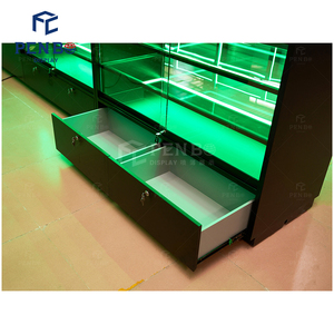 <span class=keywords><strong>Vitrina</strong></span> de Vidrio de Alta Calidad para Exhibición en Tiendas de Cigarrillos y Dispensarios, con Base Colorida, Suministro de Fábrica - Product Image 6