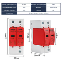 DIY GO AC SPD 2P 20KA 40KA 60KA 385V Protection contre les surtensions domestique Protection Dispositif de protection contre les surtensions basse tension 1P+N