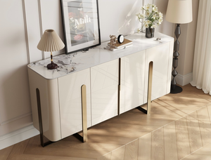 Buffet laqué simple et élégant avec une surface en plaque brillante <span class=keywords><strong>de</strong></span> 12 mm, parfait pour le salon et la salle à manger. - Product Image 1