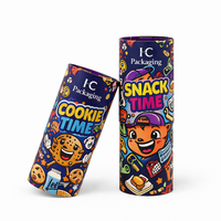 Boîte cylindrique en carton personnalisée pour biscuits et snacks, emballage alimentaire imprimé sur mesure, fabrication OEM