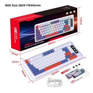 <span class=keywords><strong>Clavier</strong></span> RVB rétroéclairé 81 touches durable à trois modes, prêt à être expédié, avec USB-C, fonction veille <span class=keywords><strong>automatique</strong></span> et économie d'énergie pour ordinateur de bureau/portable/ordinateur - Product Image 1