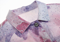 Vente en gros Mode personnalisée Dégradé Veste à paillettes pour filles Tie Dye Denim Veste pour 2 à 14 ans