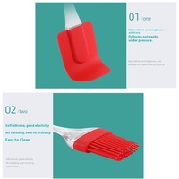 Ensemble de 3 spatules de cuisson en silicone – Brosse à badigeonner, racloir détachable, brosse ovale, fouet à œufs, manche transparent – Compatible lave-vaisselle et four