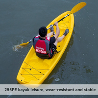 2.55m PE Kayak Personne Seule Course Canoë Océan Bateau En Plastique Dur Voyage Bateau Blanc Eau Surf Bateau De Pêche