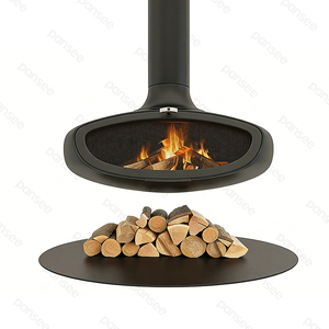 Estufa de Leña Independiente para Interiores PANSEE AF-800, Diseño Moderno, <span class=keywords><strong>Quemador</strong></span> Colgante de Acero al Carbono para Calentar con Leña o <span class=keywords><strong>Pellets</strong></span> - Product Image 2