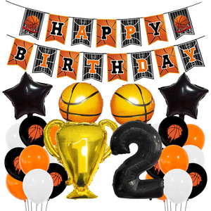 Decoración para Fiesta de Baloncesto, Globos de Látex con Temática Deportiva de Baloncesto, Suministros para Fiestas de Niños, <span class=keywords><strong>NBA</strong></span> para Niños, Baby Shower - Product Image 2