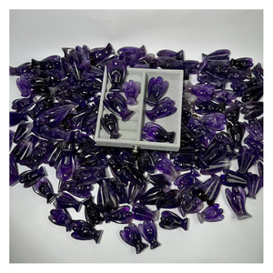 Tự làm 2 inch đá quý tự nhiên khắc tinh thể động vật pha lê bí ngô sọ - Product Image 4