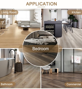 Foshan <span class=keywords><strong>กระเบื้อง</strong></span>ปูพื้นไวนิลมีกาวในตัวแผ่นพลาสติกแข็งพื้น PVC ประสานภายในพลาสติก - Product Image 6