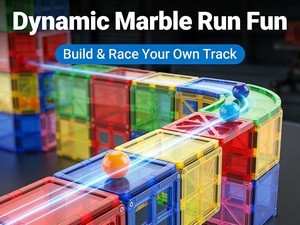 ชุดตัวต่อแม่เหล็ก STEM แบบรางลูกแก้ว 45/69/105/158/200 ชิ้น ตัวเลือกหลากหลาย ของเล่นเสริมพัฒนาการเด็ก ของขวัญสำหรับเด็ก - Product Image 5