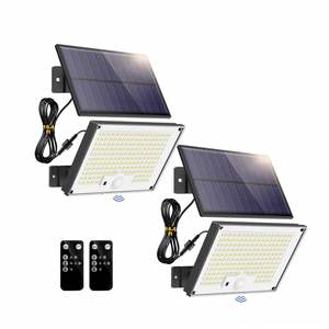 Lámpara Solar de Pared para Jardín Súper Brillante con 252 LED, IP65 Impermeable, Luz Blanca Cálida Regulable, Batería AAA Incluida, Sensor de Luz, Alto CRI 80 - Product Image 1