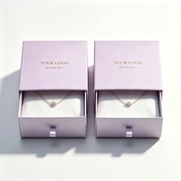 Boîte à bijoux de luxe en papier avec tiroir coulissant, personnalisable avec logo, pour boucles d'oreilles, colliers et bagues, encre de soja, vente en gros