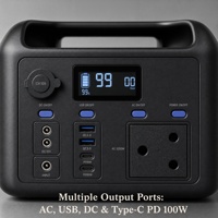 Station d'alimentation portable 600W 576Wh LiFePO4, générateur solaire pour le camping en plein air, la maison et les situations d'urgence