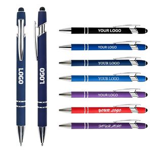 Cadeau promotionnel, stylo multifonction avec pointe tactile, stylo à écran tactile doux au toucher, 2 en 1, logo personnalisé, stylos à bille en métal de luxe - Product Image 1
