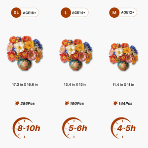 Puzzle de fleurs de coquelicot colorées, taille S/M/L, coins ondulés, jouet éducatif en carton, 101 à 500 pièces, imprimé en couleur, pour tous les âges - Product Image 4