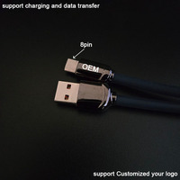 Cables Flexibles de Aleación de Zinc de Alta Flexibilidad con Tacto Suave de Silicona Líquida, USB a de 8 Pines para IOS