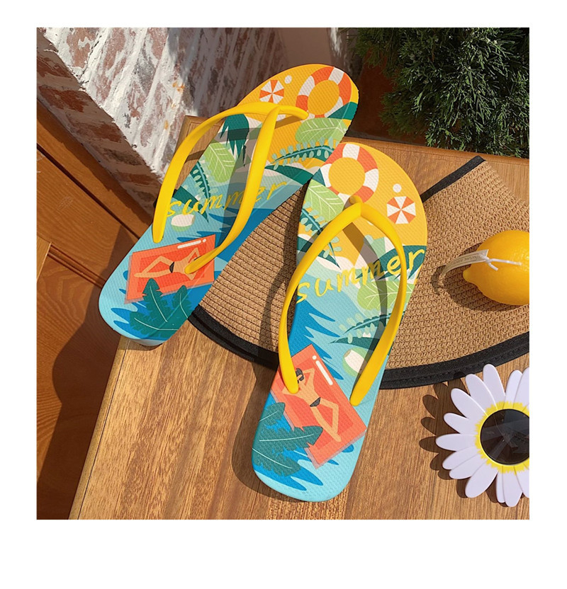 Summer Beach Beach Flip Flops Girls Custom Logo PVC Flips-flops Slippers Women