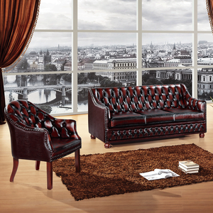 Sofá Chesterfield rojo de estilo europeo, muebles de oficina para el hogar, gran oferta, cuero sintético barato, hecho para la comodidad - Product Image 5