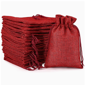 Bolsas <span class=keywords><strong>de</strong></span> Yute Naturales Personalizables con Cordón, Reciclables, Estampadas en Caliente, Impresas con Serigrafía, para Uso Doméstico, Reutilizables, Pequeñas, para Compras - Product Image 2