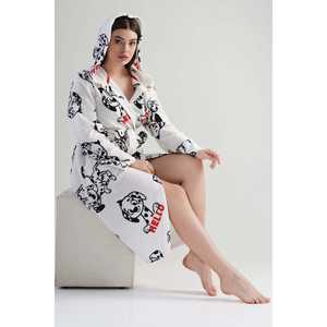 Robe longue à capuche en polaire pour femme avec poches, manteau confortable pour femme - Product Image 1