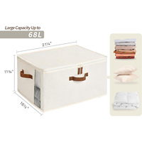 Sac de rangement pliable en toile écologique imperméable à double fermeture éclair avec design suspendu pour armoire et placard