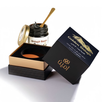 Boîte cadeau en carton personnalisée de luxe pour miel d'abeille, matériaux recyclés, gaufrage, fermeture magnétique, ruban, forme carrée