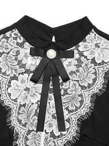 Alla moda da <span class=keywords><strong>donna</strong></span> elegante e Sexy a maniche lunghe in pizzo manica manica con volant abito <span class=keywords><strong>classico</strong></span> romantico Patchwork Mini abiti da <span class=keywords><strong>donna</strong></span> - Product Image 6