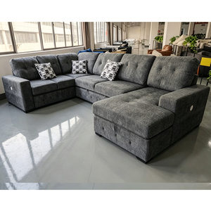Canapé-<span class=keywords><strong>lit</strong></span> <span class=keywords><strong>d</strong></span>'angle <span class=keywords><strong>en</strong></span> forme de U contemporain et moderne Pinzhi Home, convertible et pliable, pour salon - Product Image 4