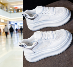 Leather Platform <b>White</b> <b>Casual</b> Women's <b>Shoes</b> All Season - Product Image 5