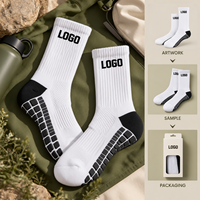 Chaussettes de football renforcées à logo blanc et noir, avec panneau de maintien, pour une adhérence optimale sur le terrain, profil mince, pour crampons, avec tableau des tailles, pour clubs