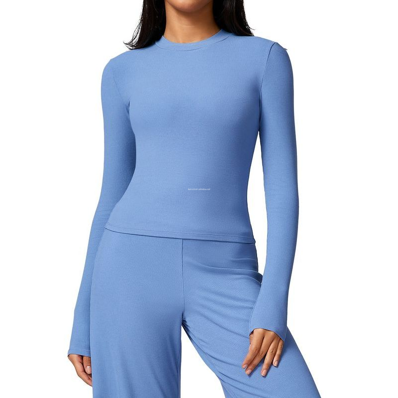 New Lulu Tight Long Sleeve Yoga Clothes Running Lulu Long Three Quarter Sleeve T-shirt Thread Quick Dry Fitness Top