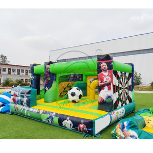 Château gonflable commercial personnalisé en PVC pour stars du football, combo château gonflable et trampoline pour fêtes - Product Image 1