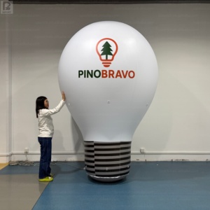Ballon publicitaire gonflable géant de 3 m en PVC étanche avec ampoule LED et logo pour extérieur - Product Image 2