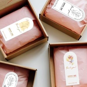 Custom Logo Personalized Packaging Sealing Sticker U-shape Adhesive Label for Mailing <b>Box</b> <b>Shipping</b> Thank You <b>Box</b> Seal Label - Product Image 2