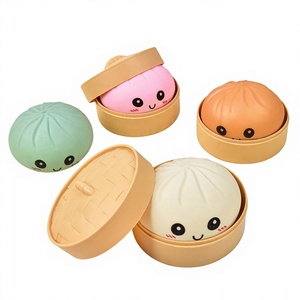 Blind Box Stocking Stuffers with Food Steamer Stretchy <b>Desk</b> Colorful Dumplings Stress Balls Fidget Sensory Stress Relief Toy - Product Image 1