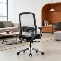 Chaises de bureau de direction avec soutien lombaire, chaise de maison personnalisée, accoudoirs en PU, chaise de bureau ergonomique confortable en maille